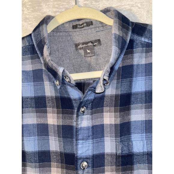 Eddie Bauer Shirt Mens Large Plaid Flannel Classic Fit Button Down Casual - Picture 2 of 5